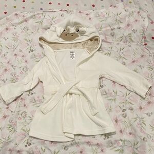 Carter's White Baby Robe with Cow Hood